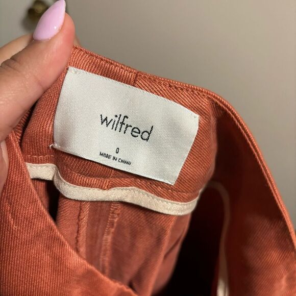 Aritzia Wilfred Effortless Linen Wide Leg Pant Warm Sienna Red- Size 0 - Picture 9 of 12
